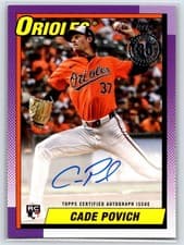 2025 Topps 1990 Topps Baseball Autographs Series Two Cade Povich #90B2-CP card