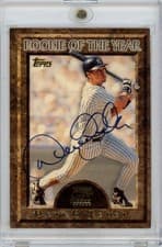1997 Topps Derek Jeter Rookie of the Year Auto Autograph Yankees On Card