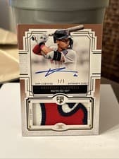 2025 Topps Definitive Collection Rookie Patch Autograph Kristian Campbell #DRPA-KC card