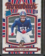 2025 Donruss Rated Rookie Throwback Abdul Carter #49 card