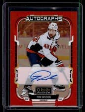 2025-26 O-Pee-Chee Platinum Red Rainbow Autos Tom Wilson #RA-TW card