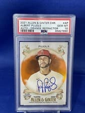 Albert Pujols 2021 Topps Allen & Ginter Chrome Autographs card