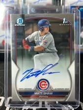 Matt Shaw 2023 Bowman Draft Chrome Prospect Autographs card