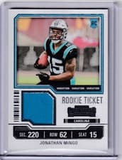 Jonathan Mingo 2023 Panini Contenders Rookie Ticket Swatch card