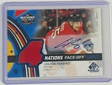 2025-26 SP Game Used 2025 4 Nations Face-Off Fabrics Colton Parayko #4N-CP card
