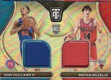 2024-25 Panini Totally Certified Rookie Dual Swatches Matas Buzelis/Ron Holland II #RDS-RHM card