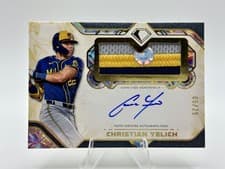 2025 Topps Diamond Icons Autographed Jumbo Patches Christian Yelich #AJP-CY card
