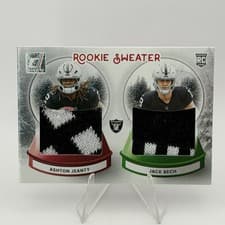 Ashton Jeanty / Jack Bech 2025 Donruss Rookie Holiday Sweater Dual card