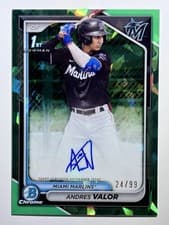 2024 Bowman Chrome Sapphire Edition Chrome Sapphire Prospect Autographs Andres Valor #CSPA-AV card