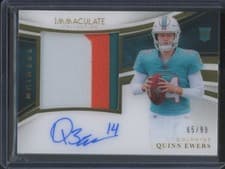 2025 Panini Immaculate Premium Patch Rookie Autographs Quinn Ewers #3 card