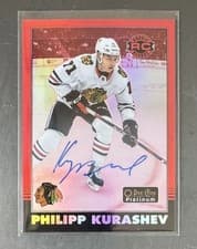 Philipp Kurashev 2021 O-Pee-Chee Platinum 2020 Update Retro Red Rainbow Autograph card