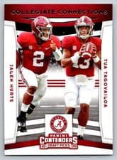 Jalen Hurts/Tua Tagovailoa 2020 Panini Contenders Draft Picks Collegiate Connections card