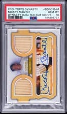 2024 Topps Dynasty Dual Relic Cut Signatures Mickey Mantle #DDRCS-MM card