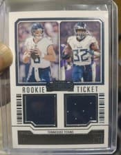 Tyjae Spears / Will Levis 2023 Panini Contenders Rookie Ticket Dual Swatch card