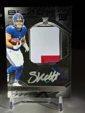 2025 Panini Black Rookie Patch Autographs Cam Skattebo #4 card
