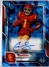 Eli Sanders 2025 Bowman University Chrome Sapphire Chrome Prospect Autographs card