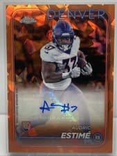 2024 Topps Chrome Sapphire Edition Rookies Autographs Sapphire Audric Estimé #RA-AES card