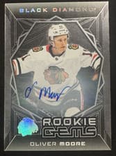 2025-26 Upper Deck Black Diamond Rookie Gems Signatures Oliver Moore #RGS-OM card