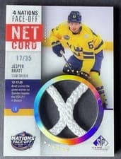 2025-26 SP Game Used 2025 4 Nations Face-Off Net Cord Relics Jesper Bratt #4NN-JB card