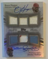 2025 Topps Sterling Dual Autographed Relics Bryce Harper / Jimmy Rollins #TSSD-HRO card