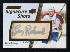2024-25 Upper Deck Engrained Icons Signature Shots Manufactured Stick Relics Larry Robinson #SS-LR card
