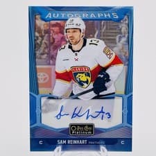 Sam Reinhart 2024-25 O-Pee-Chee Platinum Blue Rainbow Autographs card