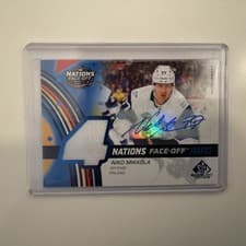 2025-26 SP Game Used 2025 4 Nations Face-Off Fabrics Niko Mikkola #4N-NM card