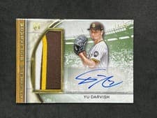 2025 Topps Museum Collection Momentous Material Jumbo Patch Autographs Yu Darvish #MMJPA-YD card