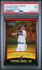 Chipper Jones 2001 Bowman Chrome Gold card