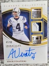 2025 Panini Immaculate Immaculate Players Collection Autographs Adam Vinatieri #48 card