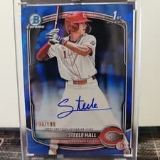 2025 Bowman Draft Sapphire Sapphire Chrome Prospect Autographs Steele Hall #CPA-SHA card