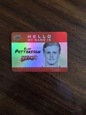 2025-26 Upper Deck MVP Hello My Name Is Stickers Elias Pettersson #HNI-12 card