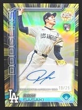 2025 Topps Chrome Update Radiating Rookies Autographs Roki Sasaki #RRA-RS card