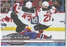 Luke Hughes 2025 Upper Deck Series 2 UD Canvas card