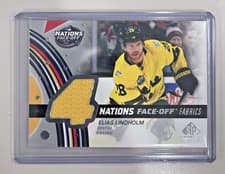 2025-26 SP Game Used 2025 4 Nations Face-Off Fabrics Elias Lindholm #4N-LE card