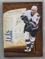 2025-26 Upper Deck Artifacts History Lesson Signatures Mattias Ohlund #HL-8A card