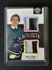 2024-25 Upper Deck Black Diamond Exquisite Collection Dual Swatch Rookies Macklin Celebrini #EDS-MC card