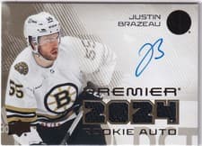 2024-25 Upper Deck Premier Premier Rookie Auto Jersey Justin Brazeau #PRA-BR card