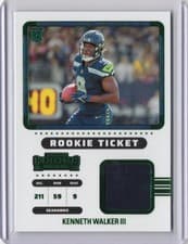 Kenneth Walker III 2022 Panini Contenders Rookie Ticket Swatches card