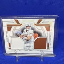 Quinn Ewers 2025 Panini National Treasures Collegiate Combo Materials card