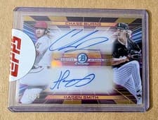 Chase Burns / Hagen Smith 2024 Bowman Draft Prospect Dual Autographs card
