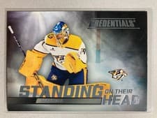2025-26 Upper Deck Credentials Standing on Their Head Juuse Saros #SH-8 card