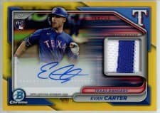 2024 Bowman Chrome Autograph Relics Chrome Refractor Evan Carter #BCAR-EC card