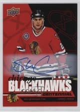 2025-26 Upper Deck Chicago Blackhawks Centennial Red Hot Autos Stu Grimson #83 card