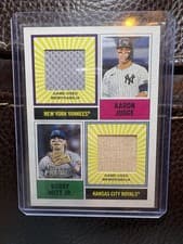 2025 Topps Heritage Dual Player MLB Collection Relics Bobby Witt Jr. / Aaron Judge #DPMCR-JW card