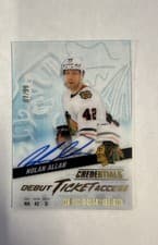 2024-25 Upper Deck Credentials Acetate Debut Ticket Access Nolan Allan #DTAA-NA card