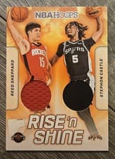 2024-25 Hoops Rise 'n Shine Dual Memorabilia Reed Sheppard / Stephon Castle #RSD-RSC card