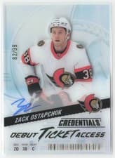 2024-25 Upper Deck Credentials Acetate Debut Ticket Access Zack Ostapchuk #DTAA-ZO card