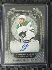 2024-25 Upper Deck Black Diamond Diamond Plate Rookie Autograph Logan Stankoven #DPR-LS card