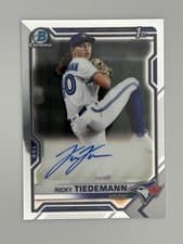 Ricky Tiedemann 2021 Bowman Draft Pick Chrome Autographs card